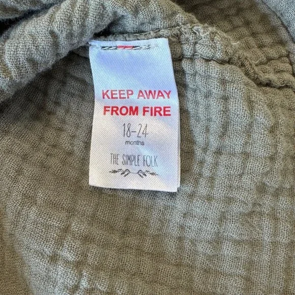 THE SIMPLE FOLK The Muslin Henley Toddler 18-24 MOS Organic Button Shirt Unisex - Picture 6 of 6